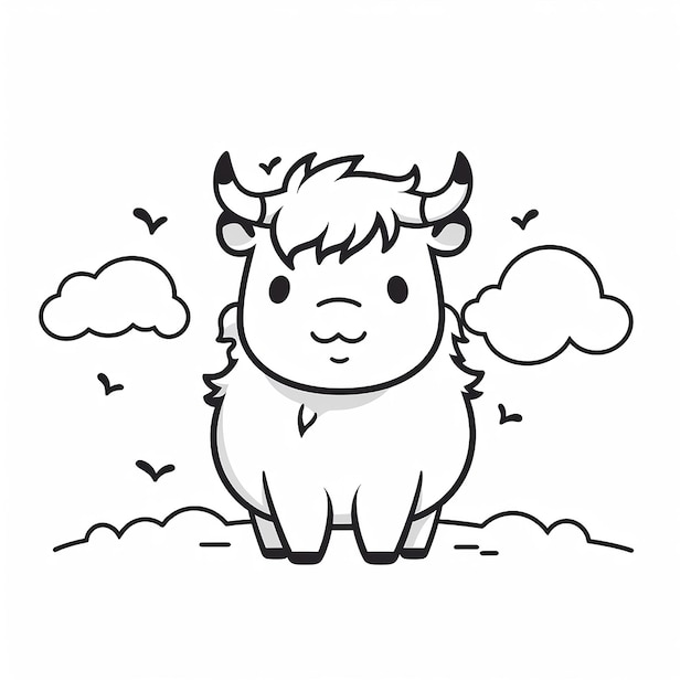 cute sheep cartoon coloring page