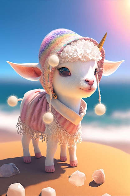 Photo cute sheep created by ai generated