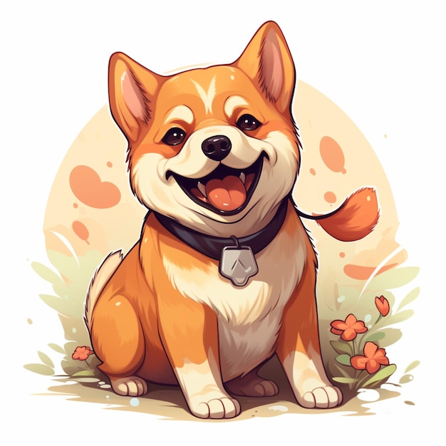 cute shiba inu illustration png