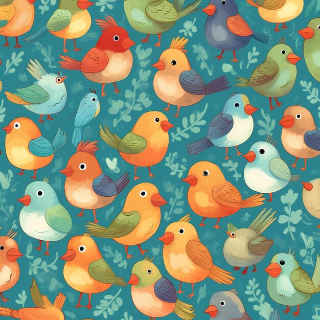 Photo cute simple bird pattern