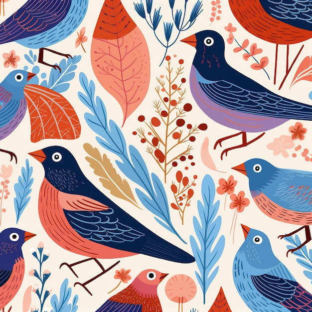 cute simple bird pattern