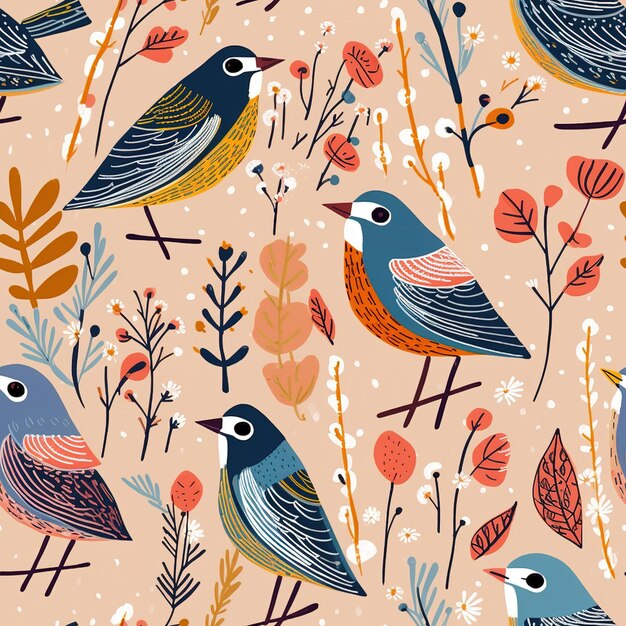 cute simple bird pattern