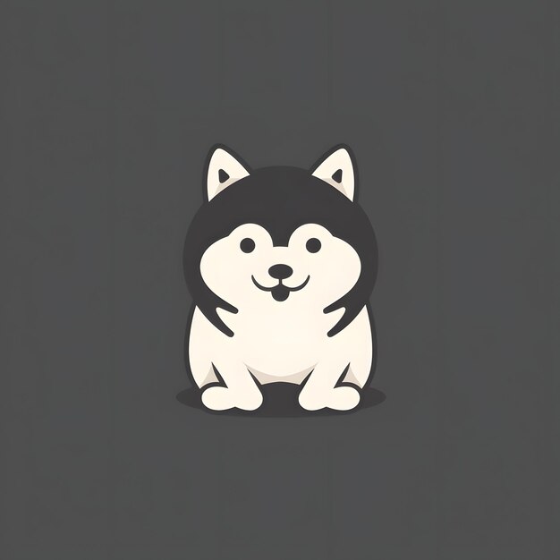 Photo cute and simple illustration of akita dog
