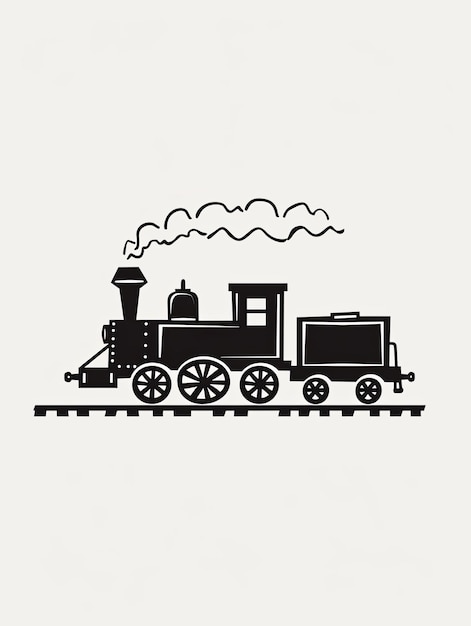 Cute simple steam train child poster wall art