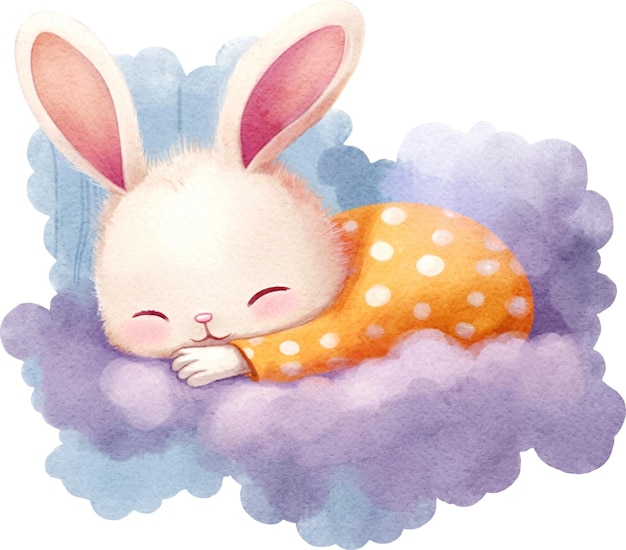 귀여운 잠자는 아기 토끼