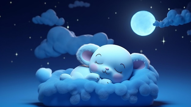 Photo cute sleeping moon