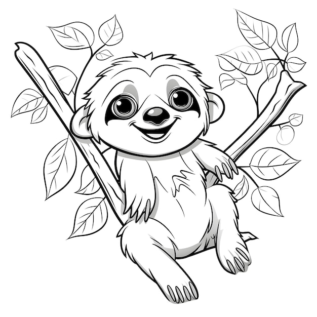 Photo cute sloth coloring pages for kids