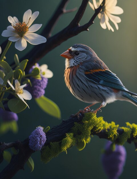 Cute Small Bird Sitting On a Branch