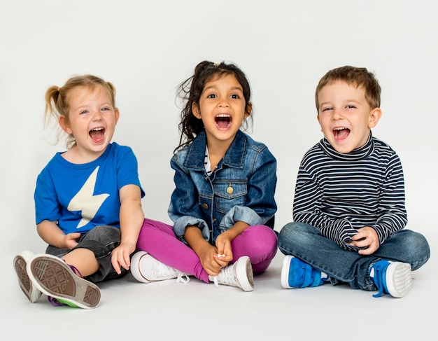 Cute small kids having fun together