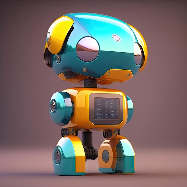 Cute small robot Artificial intelligence concept 3d illustration