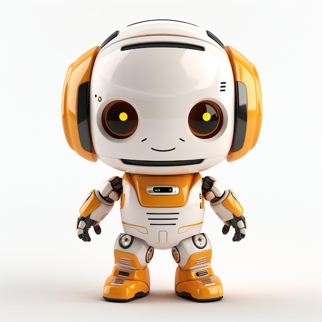 cute small robot in yellow color