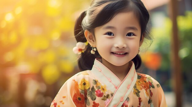  Premium AI Image | cute small smiling girl beautiful