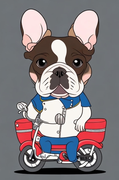 Photo cute and smart french bulldog