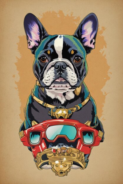 Photo cute and smart french bulldog