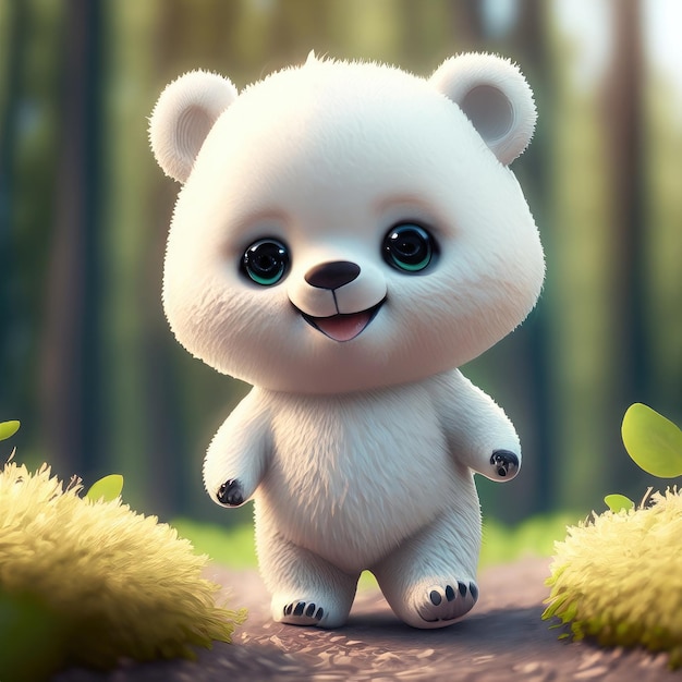 Cute smile bear 3D Character