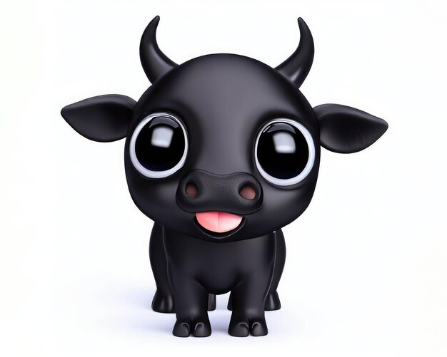 Cute smile bull 3d character