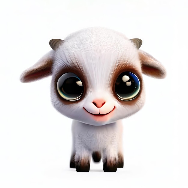 Cute smile goat 3d character