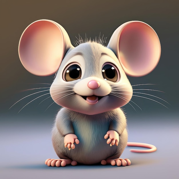 Cute smile mouse 3d character