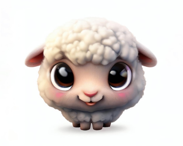 Cute smile sheep 3d character