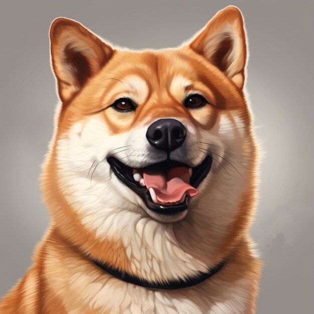 cute smile shiba inu dog