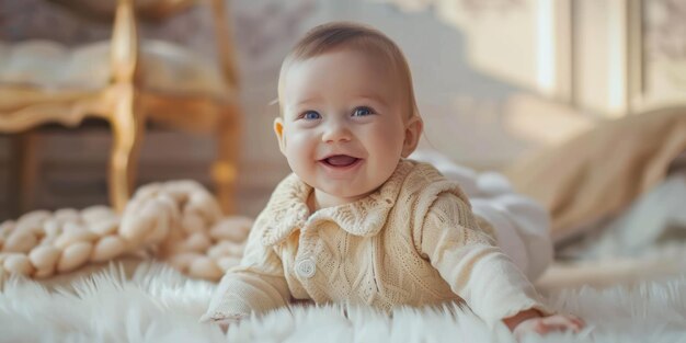 Cute smiling baby full body sweet colors