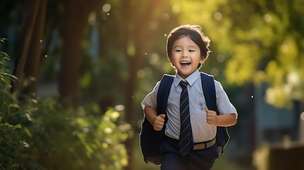 cute smiling boy wearing school clothes