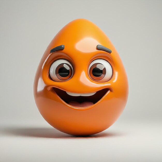 cute smiling easter egg with orange eyes