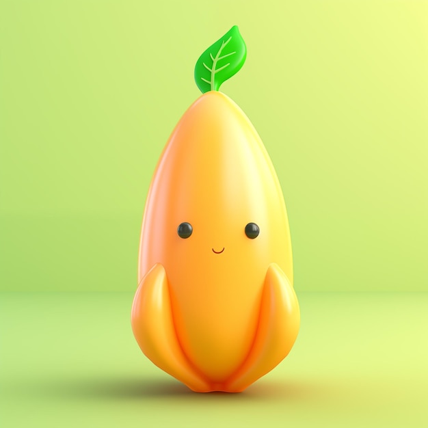 Cute smiling fruit character illustration by generative Ai