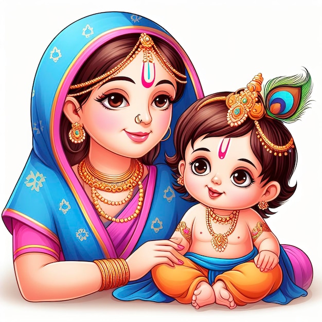 Cute smiling lord krishna as a kid happy janmashtami