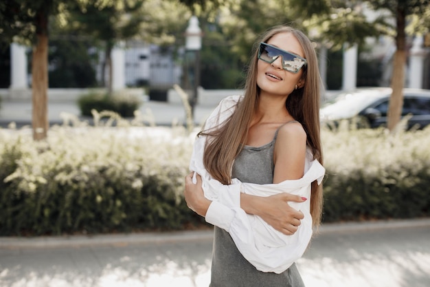 cute smiling woman outdoor portrait