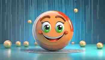 Photo cute smily ball to a colorful