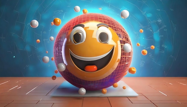 Photo cute smily ball to a colorful