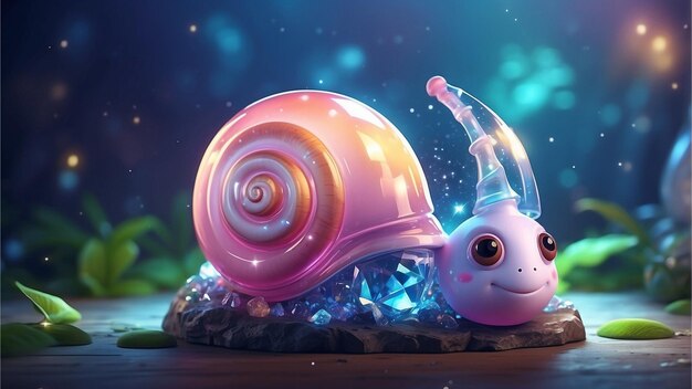 Photo a cute snail copy space