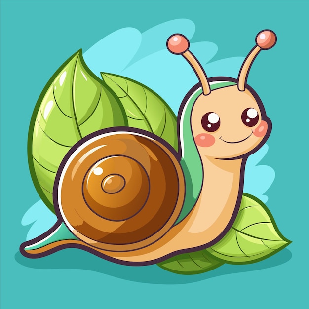 cute snail sticker vector
