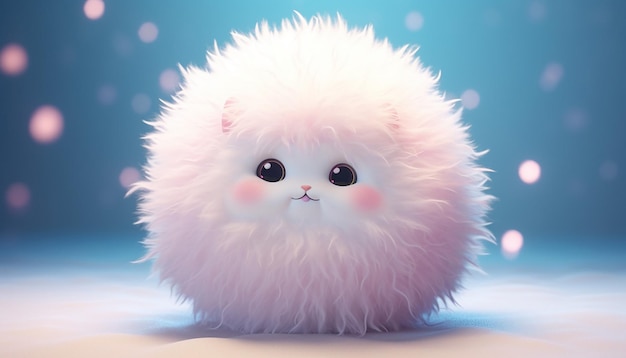 Photo cute snowball fluffy snow super realistic