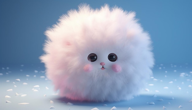 Photo cute snowball fluffy snow super realistic