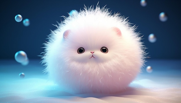 Photo cute snowball fluffy snow super realistic