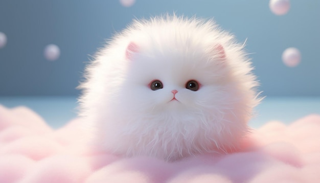 Photo cute snowball fluffy snow super realistic