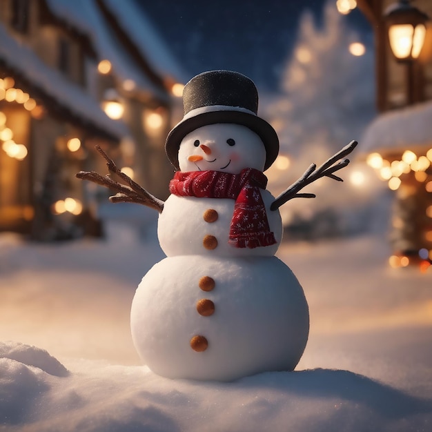 Cute snowman christmas background