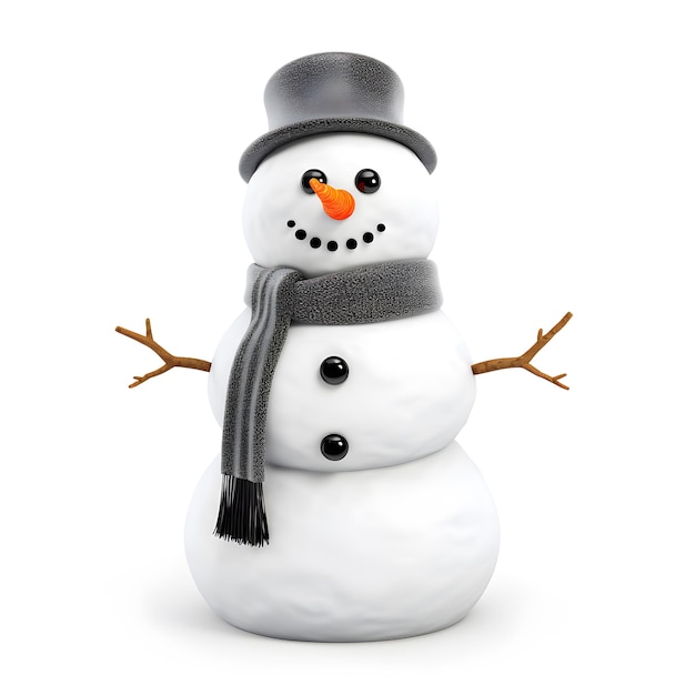 Photo cute snowman isolated on white background