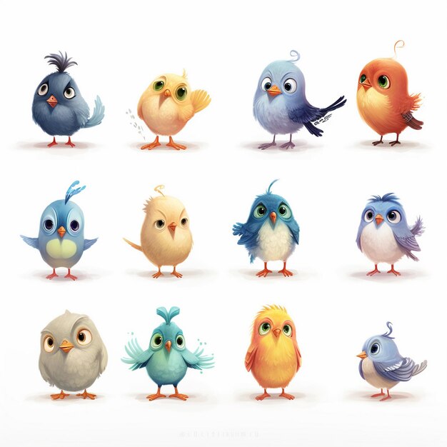 Photo cute song bird animal illustration