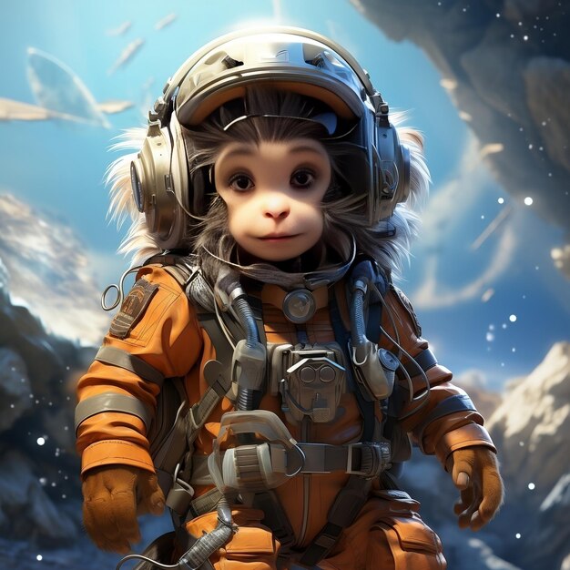 Photo cute space cat dressed in astronaut suit