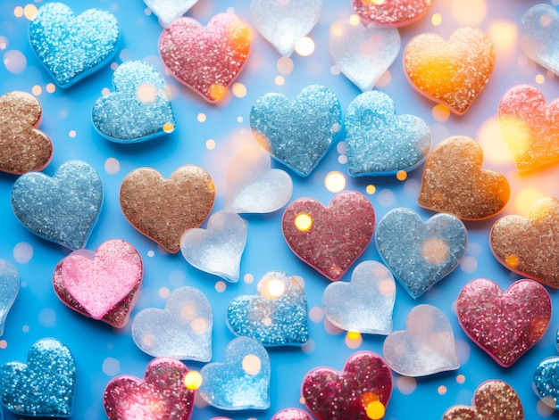 Cute Sparkly Glitter hearts Background