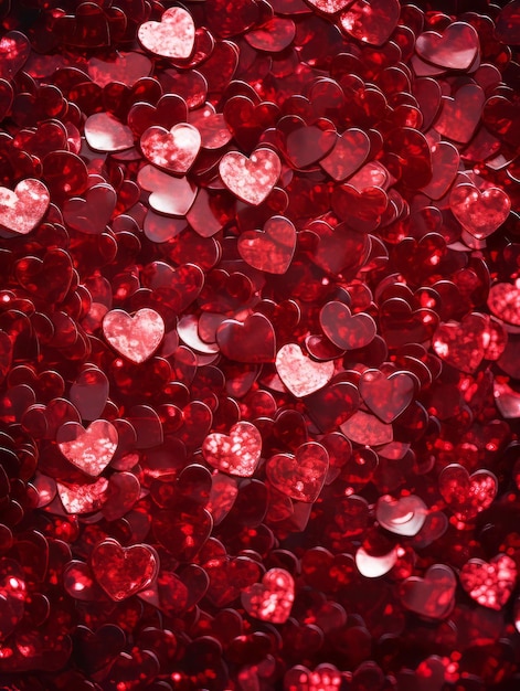 Cute Sparkly ruby Glitter hearts Background