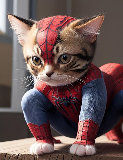 A cute spider cat Photo Ai Generated