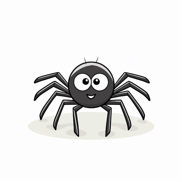Cute Spider Drawing Simple Children's Style with Varied Body Shapes