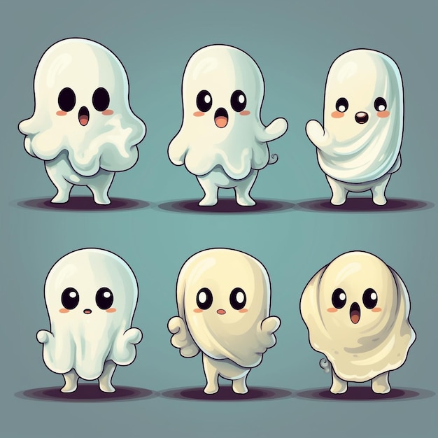 Photo cute and spooky ghost vector art halloween clipart characters and designs