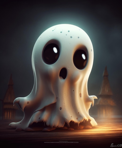 A cute spooky ghost