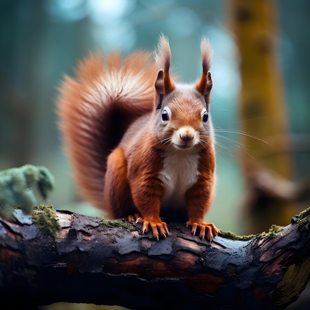 Cute A Squirrel On A Branch