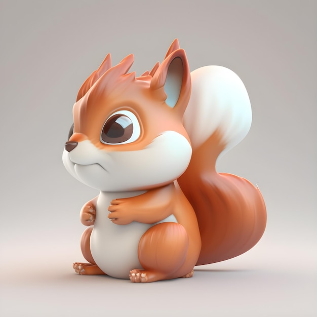 Cute squirrel character design generative ai